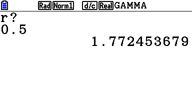 Image showing the program on the calculator.