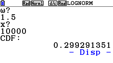 Image showing the program on the calculator.